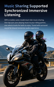 Nouveau casque de <span class=keywords><strong>moto</strong></span> avec interphone 1000m, mixage audio, partage de musique, 35h d'autonomie et haut-parleur dynamique 40mm - Product Image 2