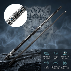 Queue <span class=keywords><strong>de</strong></span> billard en fibre <span class=keywords><strong>de</strong></span> carbone personnalisable <span class=keywords><strong>de</strong></span> haute qualité, en 2 parties, avec joint central, légère, taille <span class=keywords><strong>de</strong></span> la pointe 11,8-12,4 mm, pour snooker - Product Image 2