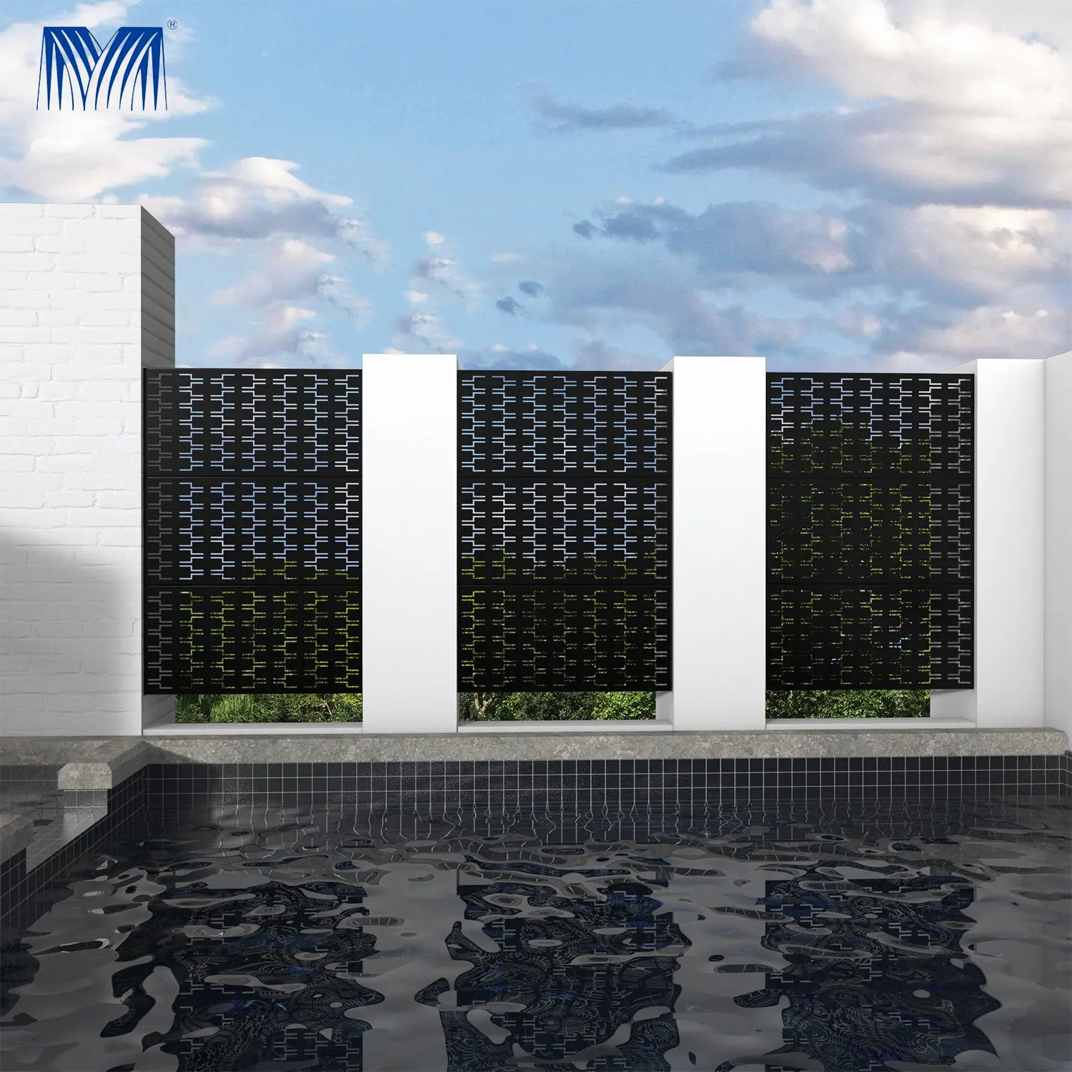 Hekwerk Lakens Faux Privacy Diy Slat Panel Metalen Decoratieve Laser Gesneden Aluminium Panelen Versieren Prive Tuin Hek Fittingen