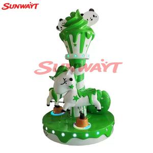 Máquina de juegos infantiles de tres personas con monedas: Carrusel, Panda, Cubo de helado, Caballo giratorio, en varios colores - Product Image 3