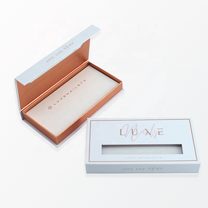 Boîtes en papier pour emballage d'ongles, personnalisées avec logo, rose et violet, estampage à chaud or, impression CMYK Pantone, vente en gros - Product Image 1