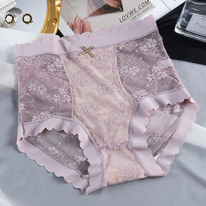 Ropa interior <span class=keywords><strong>de</strong></span> mujer Sexy con cintura en V Pantalones cortos Ropa interior para mujer <span class=keywords><strong>Encaje</strong></span> Cintura alta Bragas descaradas - Product Image 4