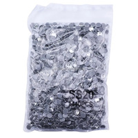 Strass en verre cristal Selina blanc AB à fixation à chaud, écologiques, 12 facettes, pour vêtements de danse, fabrication de bijoux, coques de téléphone, décoration de mariage