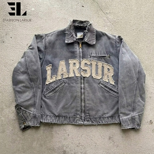 Giacca da Lavoro LARSUR Personalizzata con Applicazioni Ricamate, in Tela Pesante Lavata, Stile Detroit per Carpentieri e Operai - Product Image 1