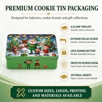 Boîte à biscuits rectangulaire personnalisée avec couvercle 115x85x22mm pour biscuits, cadeaux de boulangerie et vente au détail de fêtes