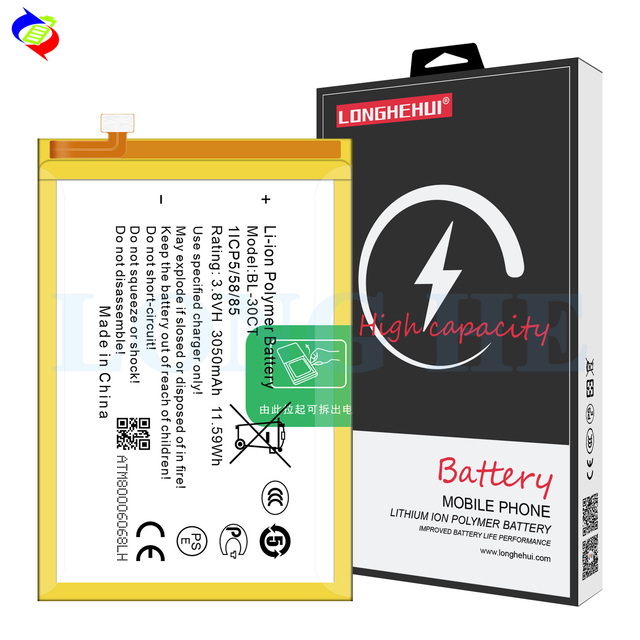 Smart Phone Li-ion Battery BL-30CT for Tecno L7 L8 Mobile Phone Digital Battery 3.8V 3050mAh