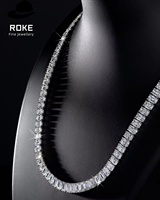 Collier tennis de luxe Hip Hop à deux rangs de diamants de laboratoire, taille rectangulaire VVS 8,5/10 mm, en or 9K 10K 14K 18K, bijoux unisexe