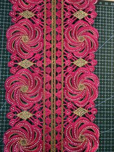 Bordado coche hueso encaje lentejuelas pestañas accesorios nupciales velo de boda muñeca decoración Material blanco - Product Image 6