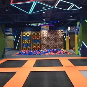 Equipo de parque de trampolín rectangular para interiores Fabricante de salto de trampolín comercial Negocio para niños y adultos