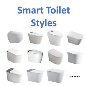 <span class=keywords><strong>Toilette</strong></span> intelligente moderne noire allongée de luxe de style japonais, à poser au sol, avec télécommande, siège chauffant et chasse d'eau automatique à capteur - Product Image 5