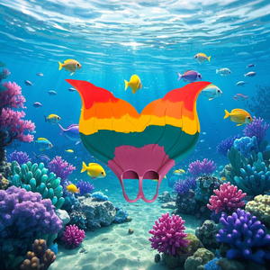 <span class=keywords><strong>Aletas</strong></span> de Natación de Silicona Duraderas y Funcionales para Adultos, Monofin de Sirena para Buceo y Espectáculos en Parques Marinos - Product Image 5