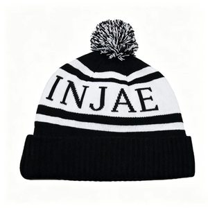 Custom Knit Beanie With Pom Pom Factory ODM OEM Embroidery Logo Cuffed <b>Winter</b> Warm <b>Hat</b> For Men Women - Product Image 2