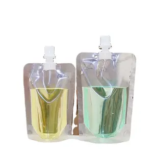 Wholesale 250ml Transparent Vertical Wine Spray Bag Juice Bag With Nozzle Liquid Fruit Packaging Pouches