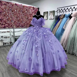 <span class=keywords><strong>Vestido</strong></span> <span class=keywords><strong>de</strong></span> Noche/Fiesta SWS008 Estilo Europeo Americano Tallas Grandes <span class=keywords><strong>de</strong></span> Tul Mini con Ilusión <span class=keywords><strong>de</strong></span> Hombros Caídos y Apliques 3D para Cumpleaños/Boda - Product Image 1