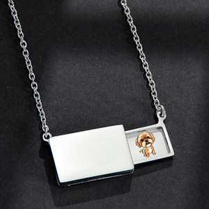 Hot Sale Custom Rvs Pull-Out Fotolijst Ketting <span class=keywords><strong>Love</strong></span> Envelop Medaillon Met Verborgen Geheime Boodschap Trendy Stijl - Product Image 6