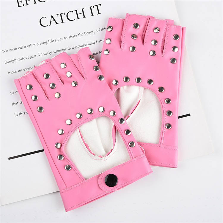 Rivets à quatre rangs rose foncé pour femmes