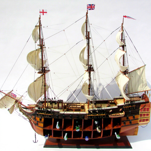 โมเดลเรือยักษ์ HMS Victory ทำจากไม้ ทนทาน พร้อมที่เก็บไวน์ 16 ช่อง ของขวัญสุดพิเศษสำหรับผู้รักเรือจำลอง GIA NHIEN NF0027W - Product Image 1