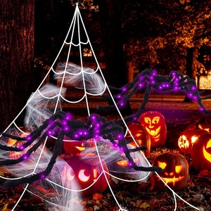 Halloween Glow Plush <b>Spider</b> Toy Outdoor Decorations Hanging Web <b>Spider</b> Purple Glowing Spooky - Product Image 3