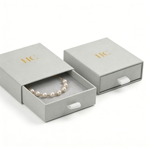 New Arrival Bracelet Box Custom Rigid <b>Drawer</b> Jewelry Gift Box Velvet <b>Insert</b> Foil Stamping Custom Logo Jewelry Packaging Supplier - Product Image 2