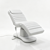 Lit de Soin Facial Électrique à 3 Moteurs Blanc Complet pour Salon de Beauté, Moderne et Réglable, avec Extension, pour Vente