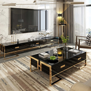Vendita calda in legno <span class=keywords><strong>consolle</strong></span> da tavolo di lusso Villa <span class=keywords><strong>corridoio</strong></span> oro telaio in acciaio inossidabile tavolo d'ingresso Hotel sala d'ingresso Console tavoli - Product Image 2