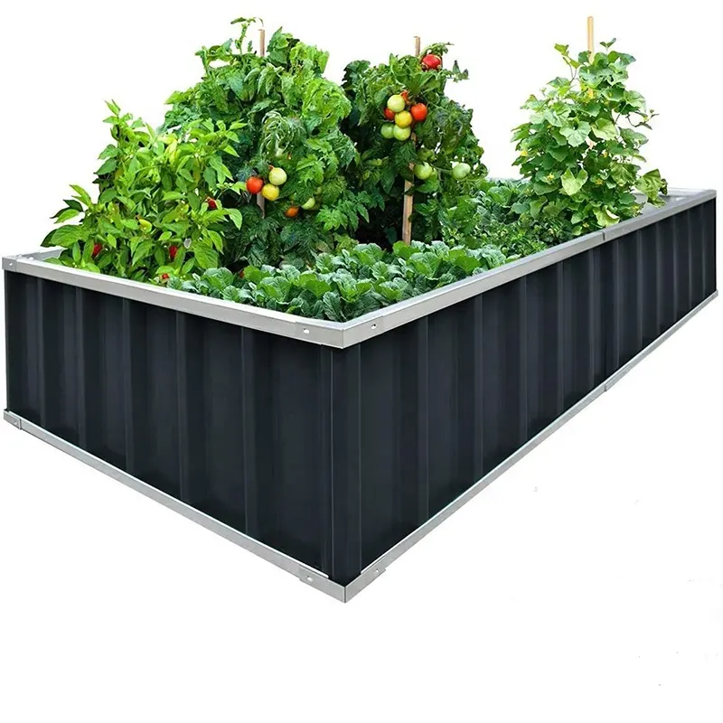 GB9090-H30 Verhoogde Tuinbed Set Staal Verhoogde Tuinbedden Metalen Plant Staat Voor Tuin