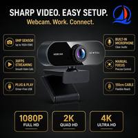 Webcam USB HD OEM 5MP 1080P/2K/4K avec microphone intégré, Plug & Play pour réunions et streaming, vente en gros