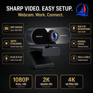 Cámara Web USB HD OEM de 5MP 1080P/2K/4K con Micrófono Integrado, Plug & Play para Reuniones y Transmisión en Vivo, Venta al Por Mayor - Product Image 2