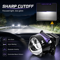 VAHID GB3 Lentille de projecteur laser bi-LED 3,0 pouces 72W Faisceau longue portée 46W Faisceau court 6000K 12V 24V Phare automobile universel pour rétrofit