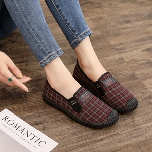 Zapatillas de Plataforma Casuales de Verano para Mujer, Estilo Étnico, Parte Superior de Lona a Cuadros, Transpirables, de Algodón, Sin Cordones, Suaves para Caminar a Diario - Product Image 5