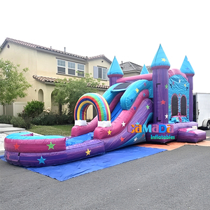 Castillo Inflable Comercial Purple Palace con Tobogán Húmedo/Seco, Castillo Inflable <span class=keywords><strong>de</strong></span> PVC con Tobogán <span class=keywords><strong>y</strong></span> Piscina para Fiestas - Product Image 4