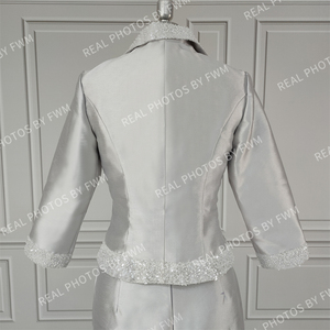 15522 # vraies photos deux pièces mère de la mariée robes de marié costumes mariage invité porter des perles Vintage robe de soirée formelle - Product Image 4