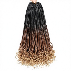 Perruque en cheveux synthétiques faits à la machine pour femmes africaines, tresses à trois brins, boucles, tresses sales, tresses en boîte, 18 pièces par paquet - Product Image 1