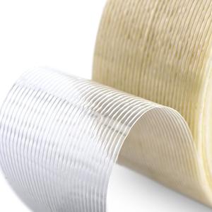 उच्च तन्यता शक्ति सस्ता ग्लास फिलामेंट स्ट्रैपिंग टेप, एकल पक्षीय गर्म पिघल ऐक्रेलिक दबाव संवेदनशील - Product Image 1