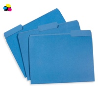 Carpetas de papel de papelería de oficina 100 unids/caja Color azul tamaño de carta 3 pestañas carpetas de archivos de Manila