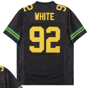 Klaar Om Te Verzenden Reggie Wit Zwart Throwback Beste Kwaliteit Gestikt Amerikaans Voetbal Jersey - Product Image 1