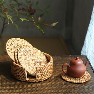Handmade Rattan Woven Placemat Round Heat Insulating Table <b>Mat</b> For Teapot Cup Bowl <b>Plate</b> Vietnam Origin - Product Image 4