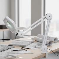 Lampe Loupe Électrique LED Moderne Simple avec Bras Articulé Flexible, Lampe de Table en Aluminium USB à 3 Couleurs pour Salles de Lecture