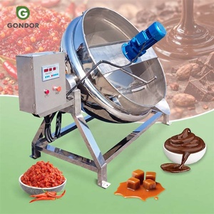 Olla industrial eléctrica y a gas con camisa de agitación y función de inclinación, de grado industrial, para cocción de alimentos, mermeladas, dulces, azúcar y carne - Product Image 1