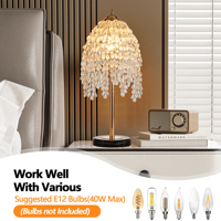 Lampe de table en cristal doré de 19 pouces, livraison gratuite depuis les États-Unis, lampe de chevet élégante avec abat-jour en cristal suspendu, lampes de chevet modernes