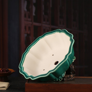 Pots à Bonsaï en Céramique Yixing Modernes <span class=keywords><strong>de</strong></span> Capacité Moyenne, Durables, Motif Irrégulier Classique Glacé Crème, Jardinières Murales pour Plantes - Product Image 2
