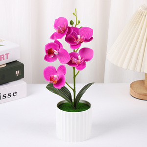 Orchidées Phalaenopsis artificielles en pot, 30 pouces de hauteur, pour la décoration de bureau, arrangement floral simulé fait main - Product Image 3