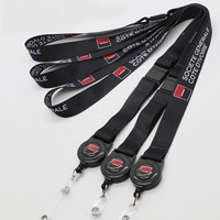 Lanière en polyester à transfert thermique en gros pour le personnel bancaire, financier et d'entreprise, avec enrouleur rétractable pour badge et lanière d'identification à transfert thermique