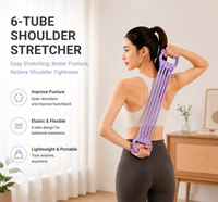 Banda de Resistencia de 6 Tubos para Entrenamiento de Cuerpo Completo, Expansor de Pecho, Equipo de Entrenamiento Muscular para Brazos y Hombros