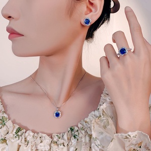 Minimalist Eco-friendly Copper Gold Plated 8*8MM Zircon Necklace <b>Earrings</b> Ring <b>Set</b> Minimalist Jewelry <b>Sets</b> - Product Image 5
