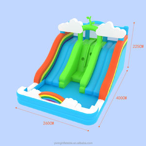Castillo inflable para niños, parque acuático, casa de rebote con 2 paredes de roca deslizantes largas para uso en interiores y exteriores para juegos de agua en el patio trasero - Product Image 2