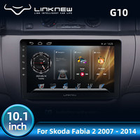 Lecteur multimédia de voiture Android 10.0 Linknew G10 pour Skoda Fabia 2 2007-2014 2DIN GPS DSP avec Android Auto, caméra de recul, garantie 1 an, tableau de bord