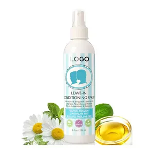 Private Label Natural Chamomile Jojoba Oil Hair Spray For Kids Baby Safe Conditioner Nourishes Moisturizer Detangler Spray