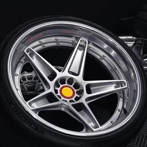 Premium Concave Five <b>Spoke</b> Two Piece Forged Aluminium Alloy Rim With Center Cap Universal Fit Passenger Car <b>Wheel</b> For Sports Car - Product Image 1