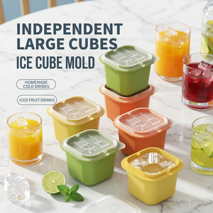 Bac à glaçons PP 50 ml, grands cubes, moule à glace facile à démouler avec couvercle pour café et bar, disponible en 3 couleurs pour la vente en gros - Product Image 5